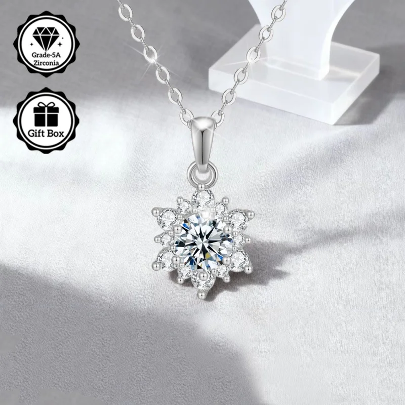 LAMVOICE Schmuck für Frauen/hypoallergene Halskette, Weihnachtsgeschenk für, 0,5 Karat Zirkonia-Halskette, hochwertiger Schmuck