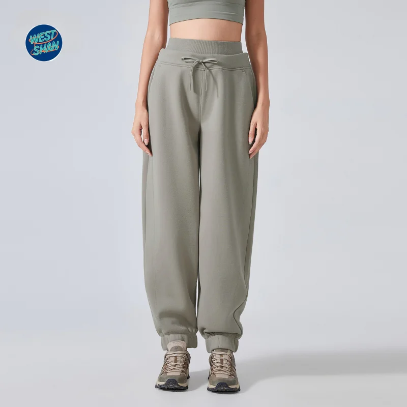 WESTSHAN EU US Taglia Autunno Inverno Foderato in pile Pantaloni sportivi caldi per le donne Pantaloni sportivi casual Pantaloni larghi da yoga fitness jogger