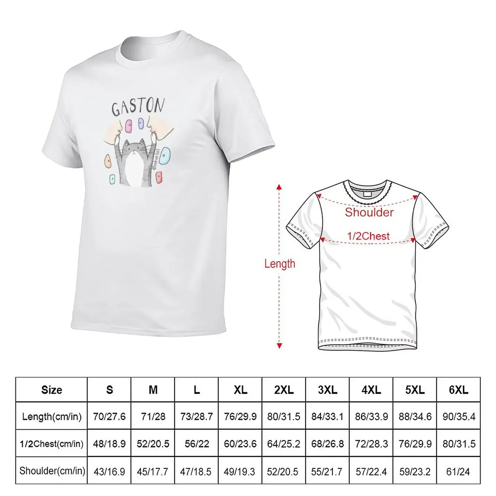 Climbing Cat Gaston T-Shirt anime figures plain anime vintage graphic tee heavyweight t shirts for men
