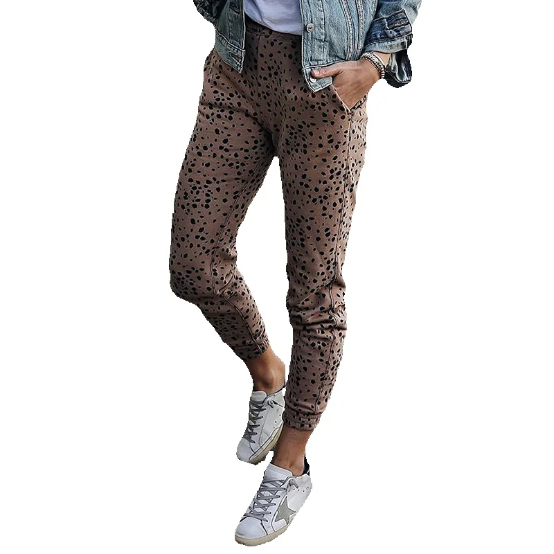 

2023 Autumn New Leopard Print Tight Pants Female Personality High Waist Casual
