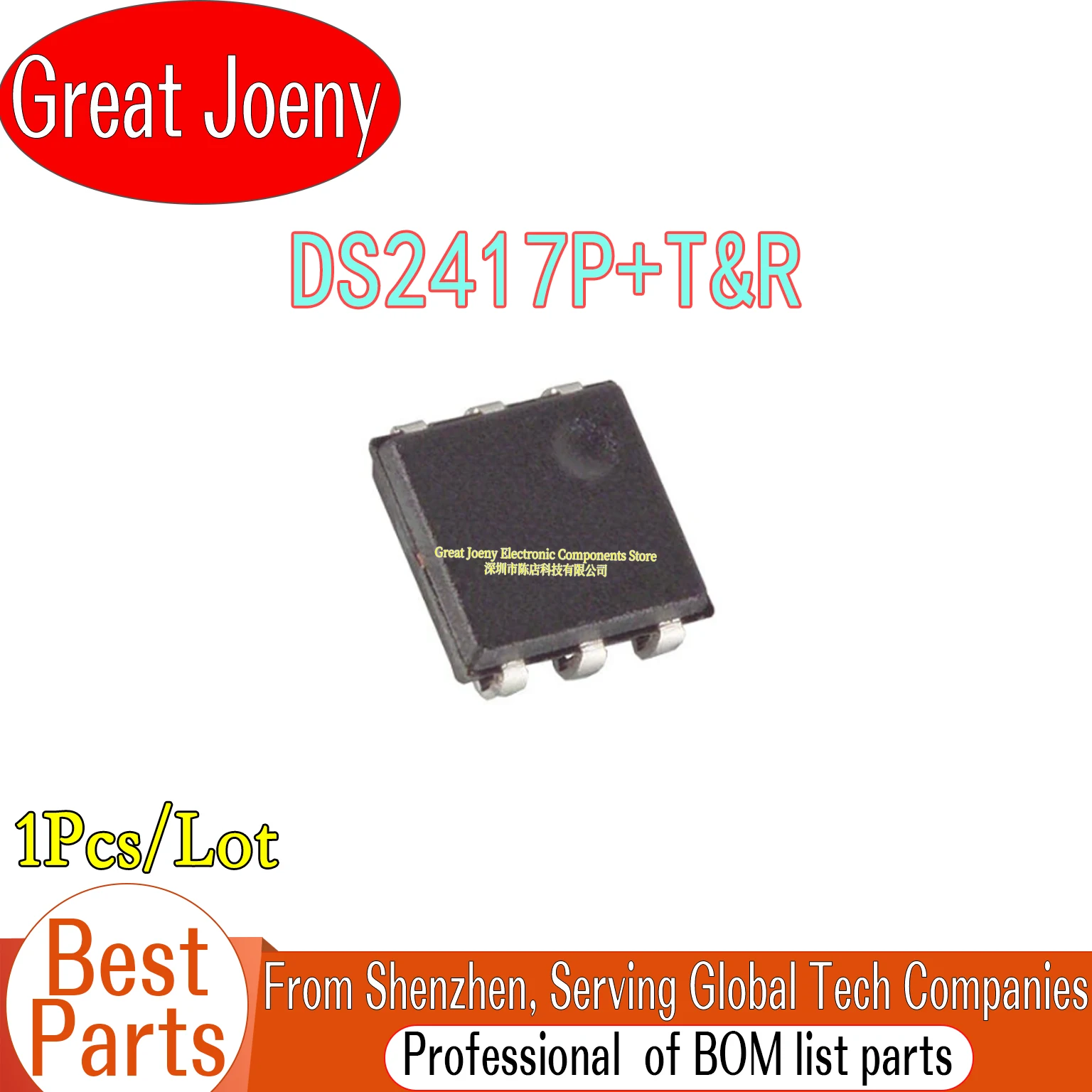 

100% New Original DS2417 DS2417P+T&R DS2417P+ DS2417P IC Chipset TSOC-6