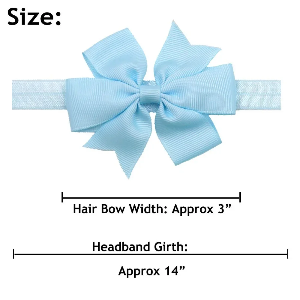 10 Pieces Baby Girls Headbands 3 Inch Grosgrain Ribbon Hair Bows Headbands for Baby Girls Infants Kids and Toddler