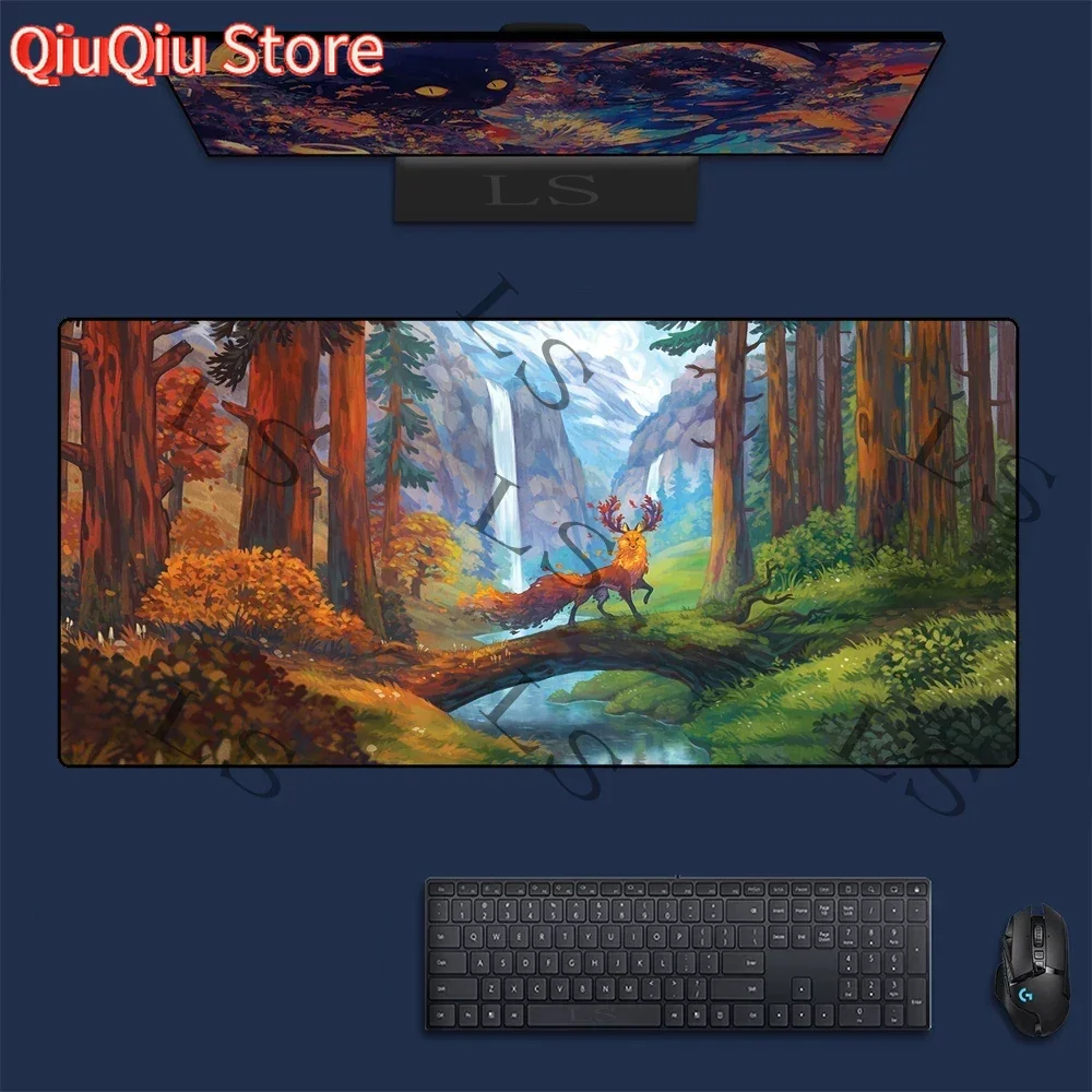 Cute Cartoon Fox Large Gaming Mouse Pad Computer Laptop Mousepad Keyboard Pad Desk Mat PC Gamer Mouse Mat XXL Office Mausepad
