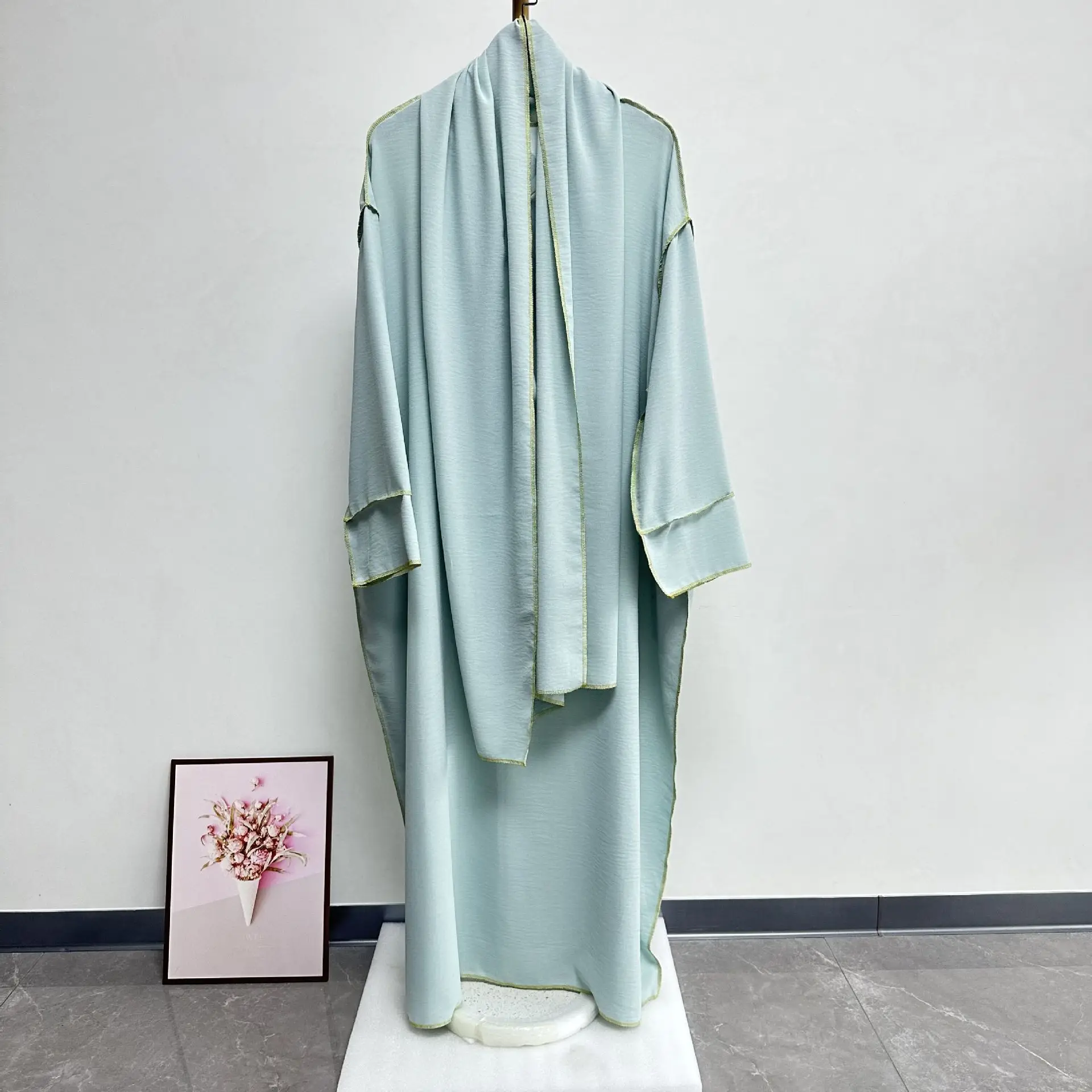 Ele dames ample or Tead Dr avec écharpe et kets Faionable longue Robe K05 vêtements ethniques transfrontaliers pour femmes