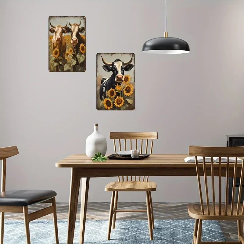 Sunflower Wagyu Oil Painting Style Metal Posters Believe Good Things Are about To Happen Vintage  Metal Poster Hanging Picture