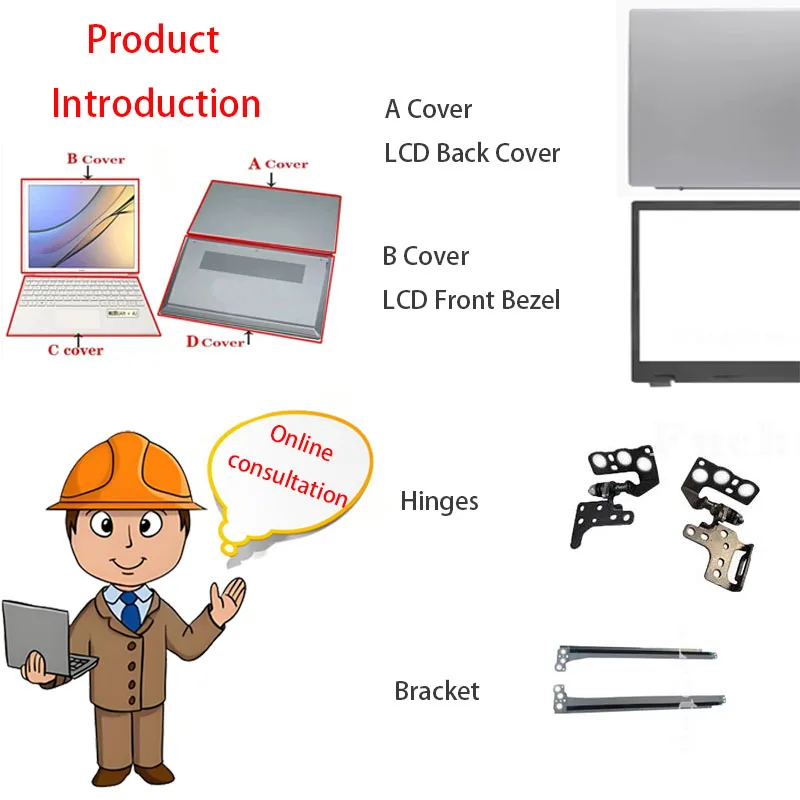

For Acer Aspire A115-32 A315-58 A315-35 A515-56G EX215-54 S50-53 Laptop LCD Back Cover/Front Bezel/Hinges/Screen Bracket