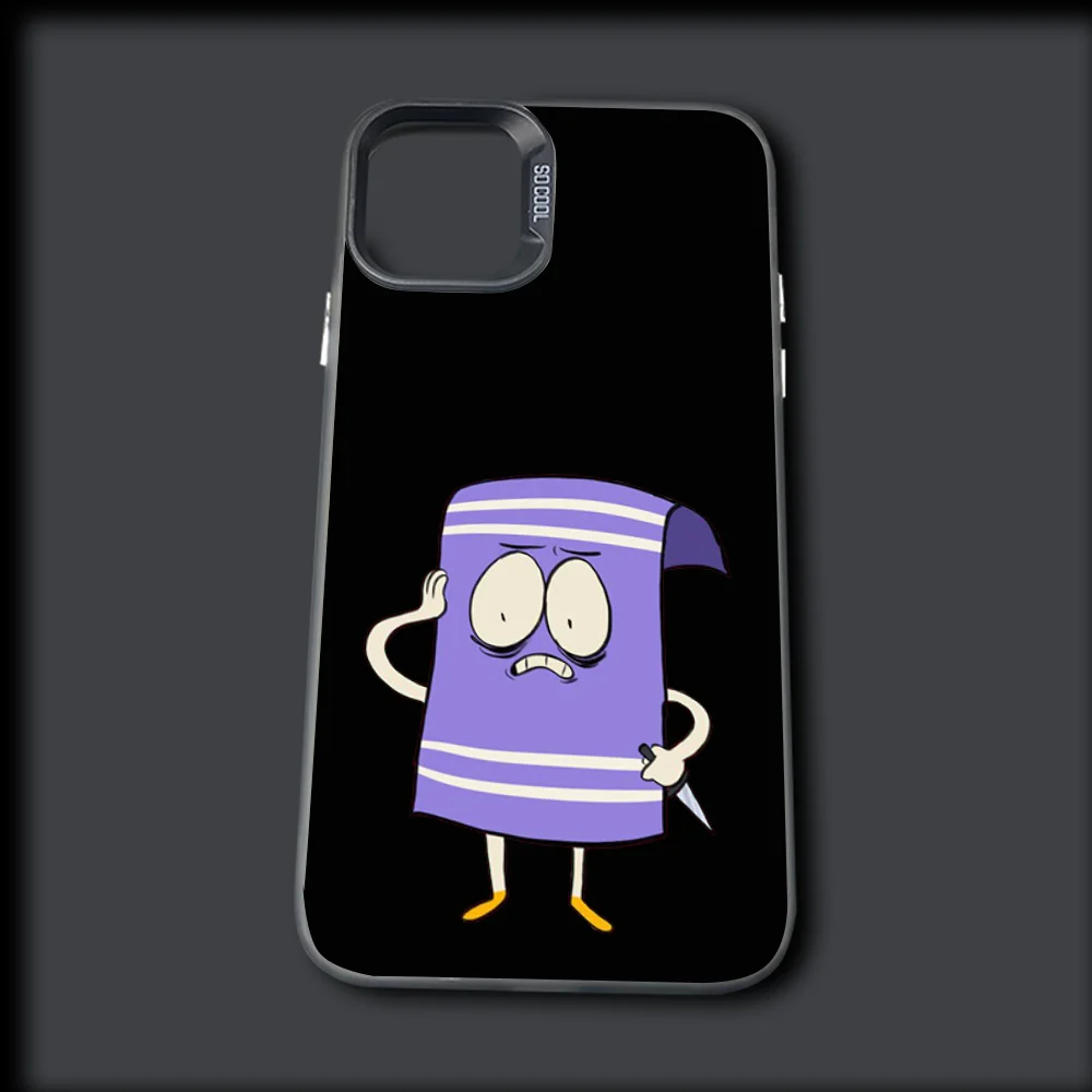 S-South Park T-Towelie Phone Case For iPhone 16,15,14,13,12,11,Mini,Pro,MAX Gray Silver Drop Matte Shockproof Back Cover