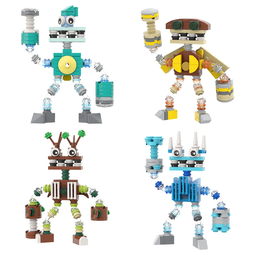 MOC My Singing Monsters Building Blocks Version Robots 7 Suit Monsters Building Blocks Assembly Bricks Model for Kid Gift 블록