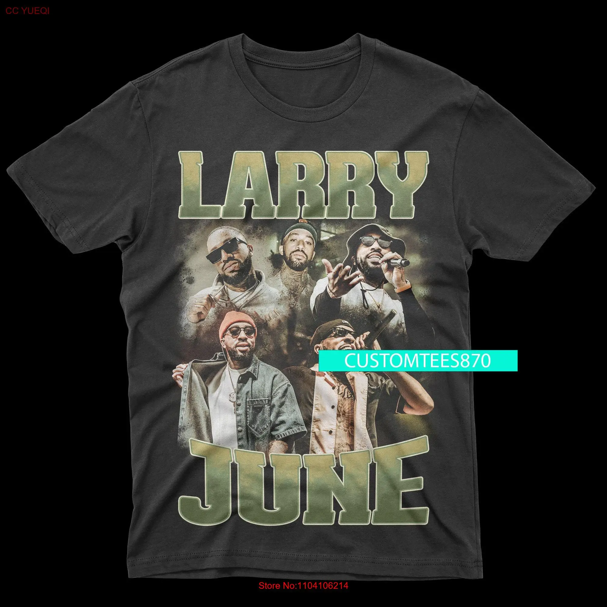 Larry June Vintage Style T shirt long or short sleeves