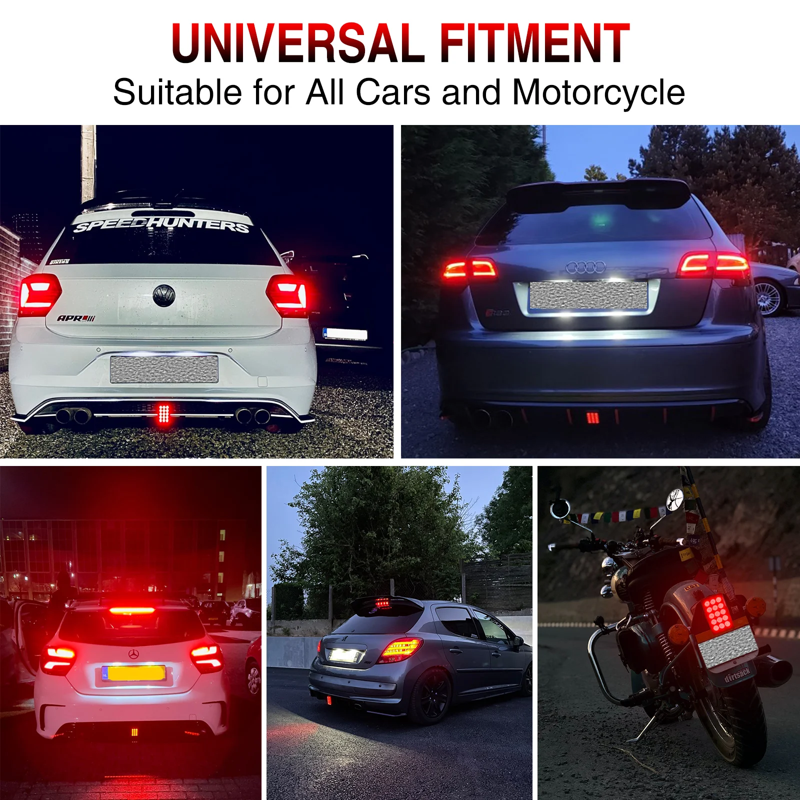 

Universal 12V F1 Strobe Flash Light LED Rear Tail Light 3rd Warning Light Signal Lamp Smoked 15 LEDs Brake Light Car Accessories