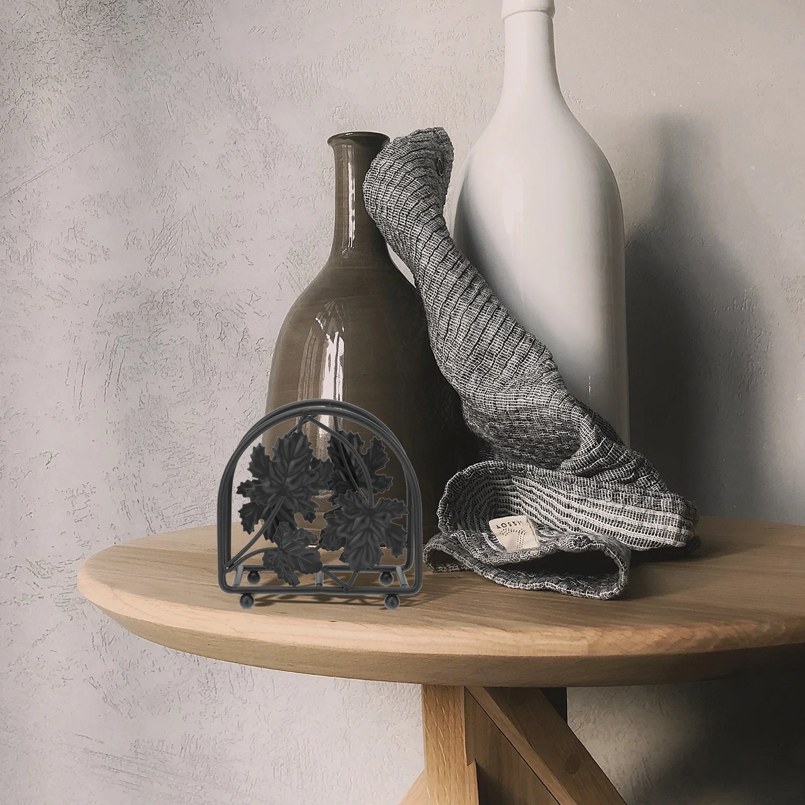 

1pc Iron Wire Holder Metal Tissue Rack For Home Hotel Kitchen Bathroom Square Desktop Napkin Storage Stand Decorative