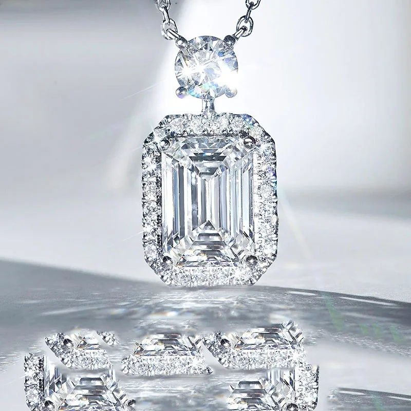 100% fashion jewelry 18K gold Ring Marquise cut  IGI CVD Lab Grown Diamond necklace pendant for Women Wedding omen Wedding Bride