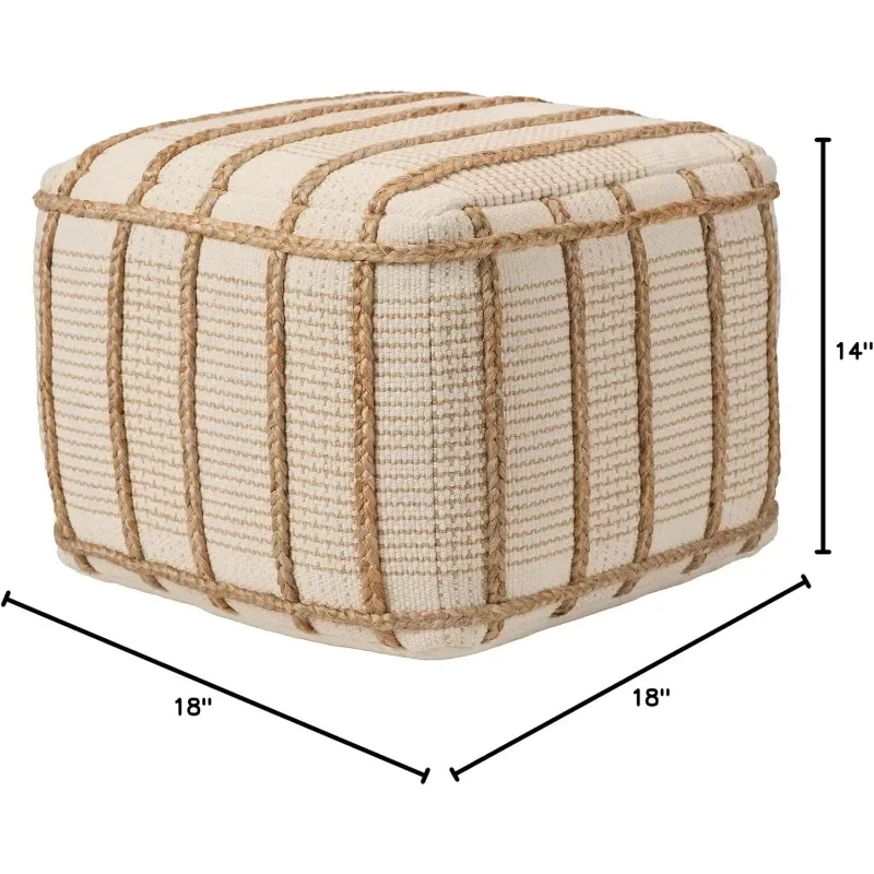 Пуф Remsen 18x18x14, натуральный загар