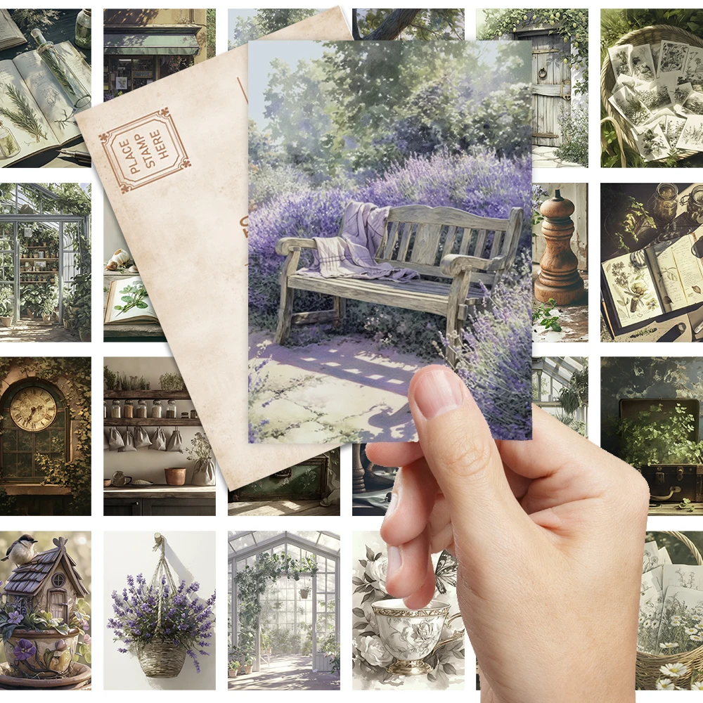 32 piezas, postales de jardín de hierbas vintage, perfectos para regalos de cumpleaños/aniversario, adecuados para coleccionar, dar y postar.