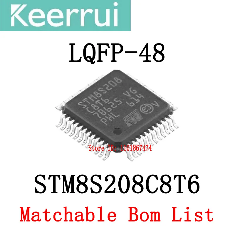 1~1000pcs/LOT brand new original STM8S208C8T6 LQFP-48 STM8S208 C8T6  STM8S QFP48 STM MCU IC chip (can match BOM list table)