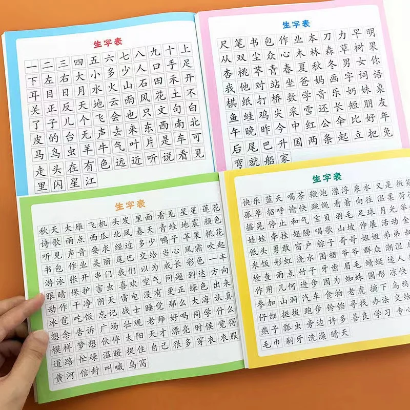4 Book/set Writing Chinese Book Chinese Characters with Pictures Copybook Fit for Preschool Children Kids Early Education