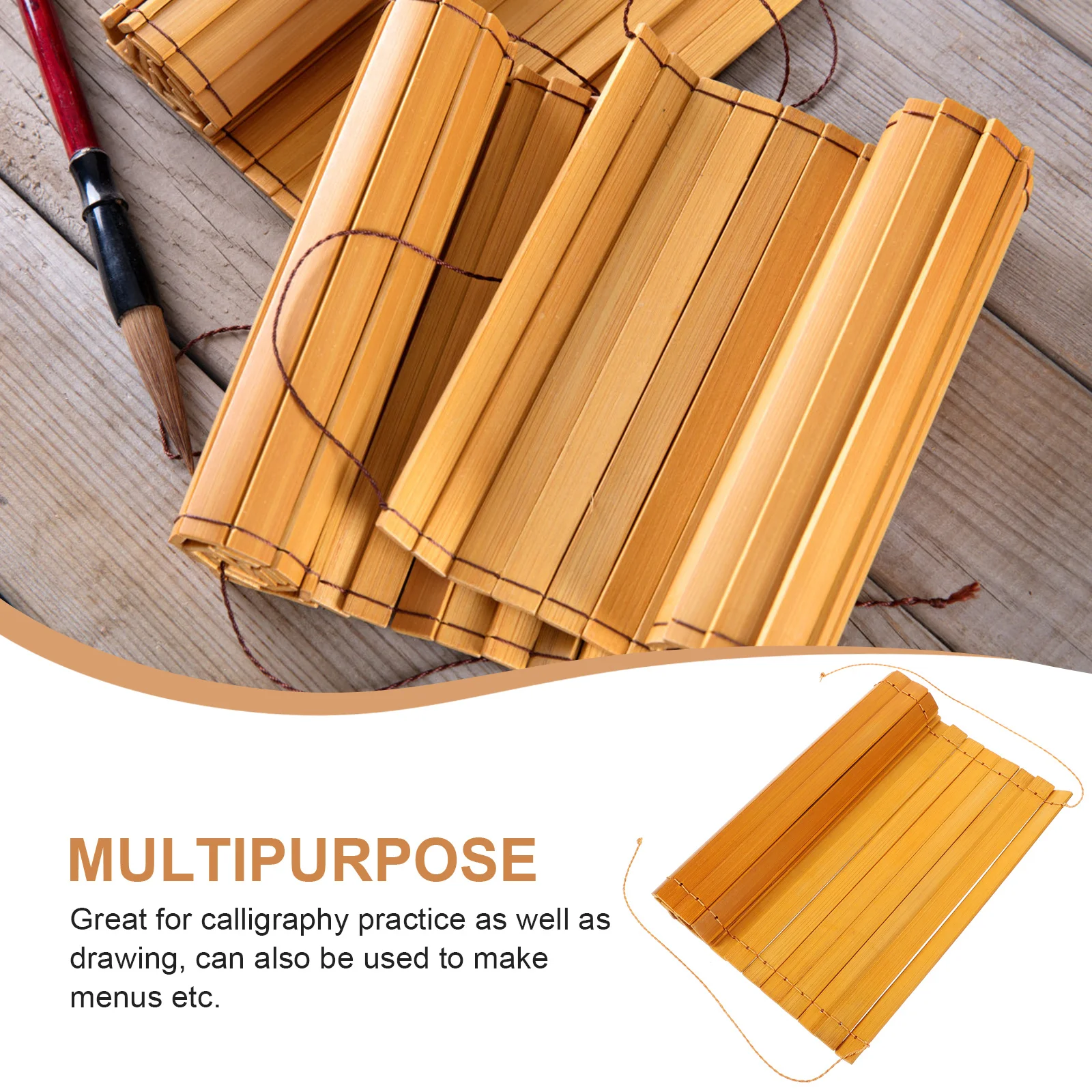 Libro de bambú en blanco, accesorio artesanal, hojas sin terminar para escribir, pincel, bolígrafo de acuarela, resaltador de aceite, decoración de habitación, regalo