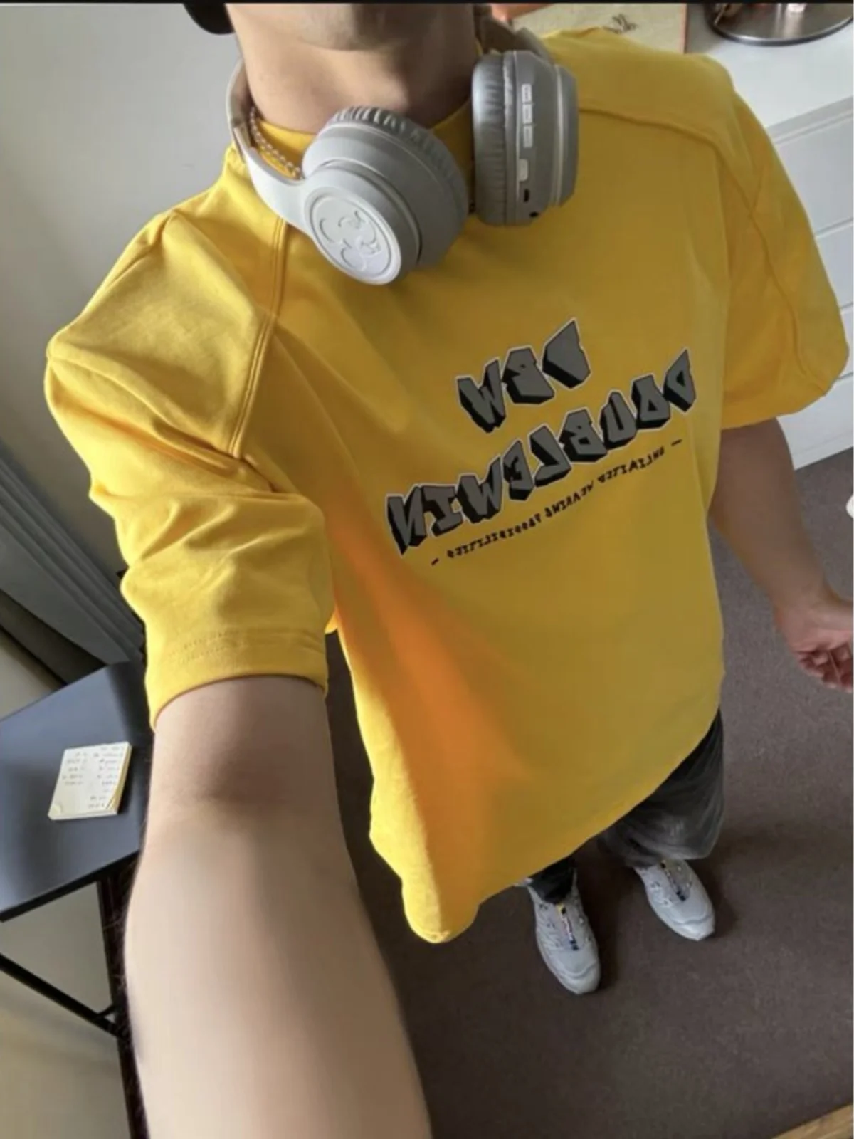 

Желтая тяжелая мужская футболка из чистого хлопка ort Sve, летняя футболка в стиле хип-хоп с подплечниками, уличная модная брендовая повседневная футболка