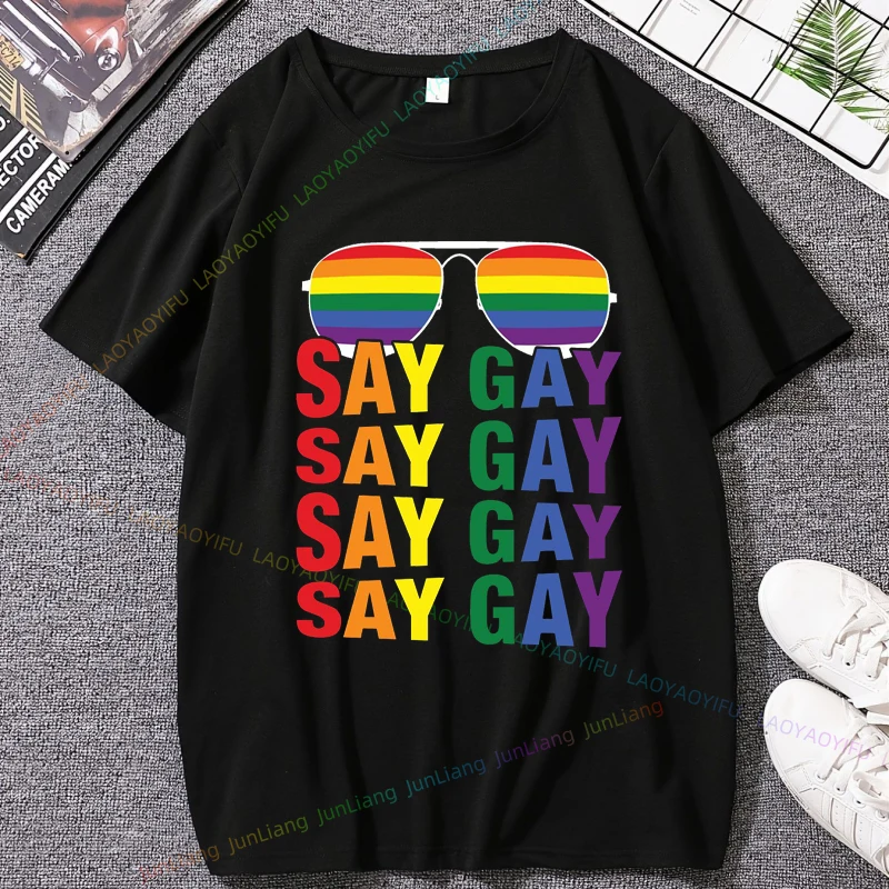 Gay Lesbians Clothes Short Sleeve T-shirt Ahs Style Y2k Vintage Top 100% Cotton Women's T-shirts Aesthetic Clothing Streetwear