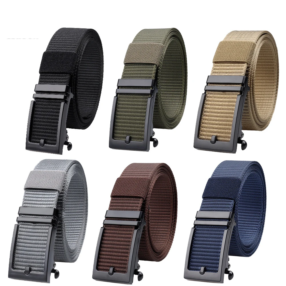 

Nylon Automatic Buckle Men Belt Outdoor Tooling Jeans Solid Color Canvas Waistband High Quality Tactical Belt for Men