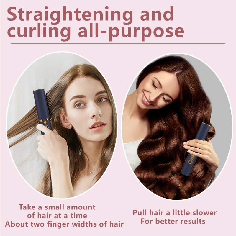 Multi-functional Hair Straightener 2 in 1 Curling Iron Small Wave Ceramic Clipper Curling Iron Home Travel Portable Styling Tool