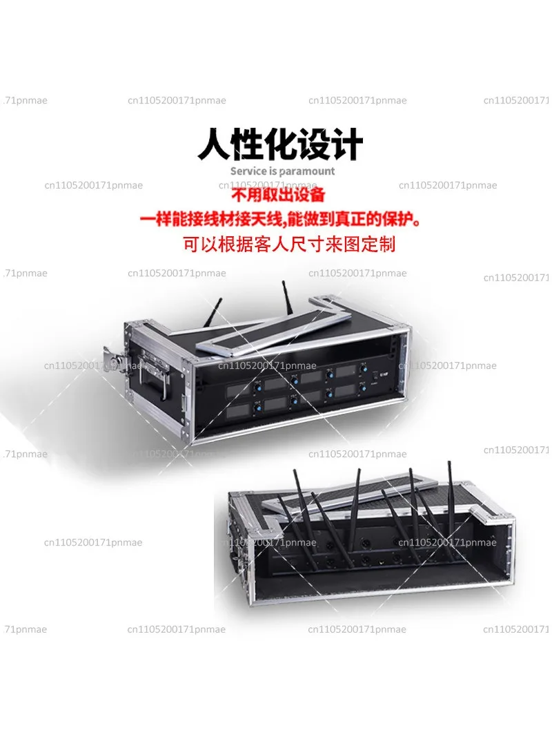 2U 3U Wireless Microphone Receiver Rack Case, Aluminum Alloy Flight Case for Mic Receiver Transmitter Studio