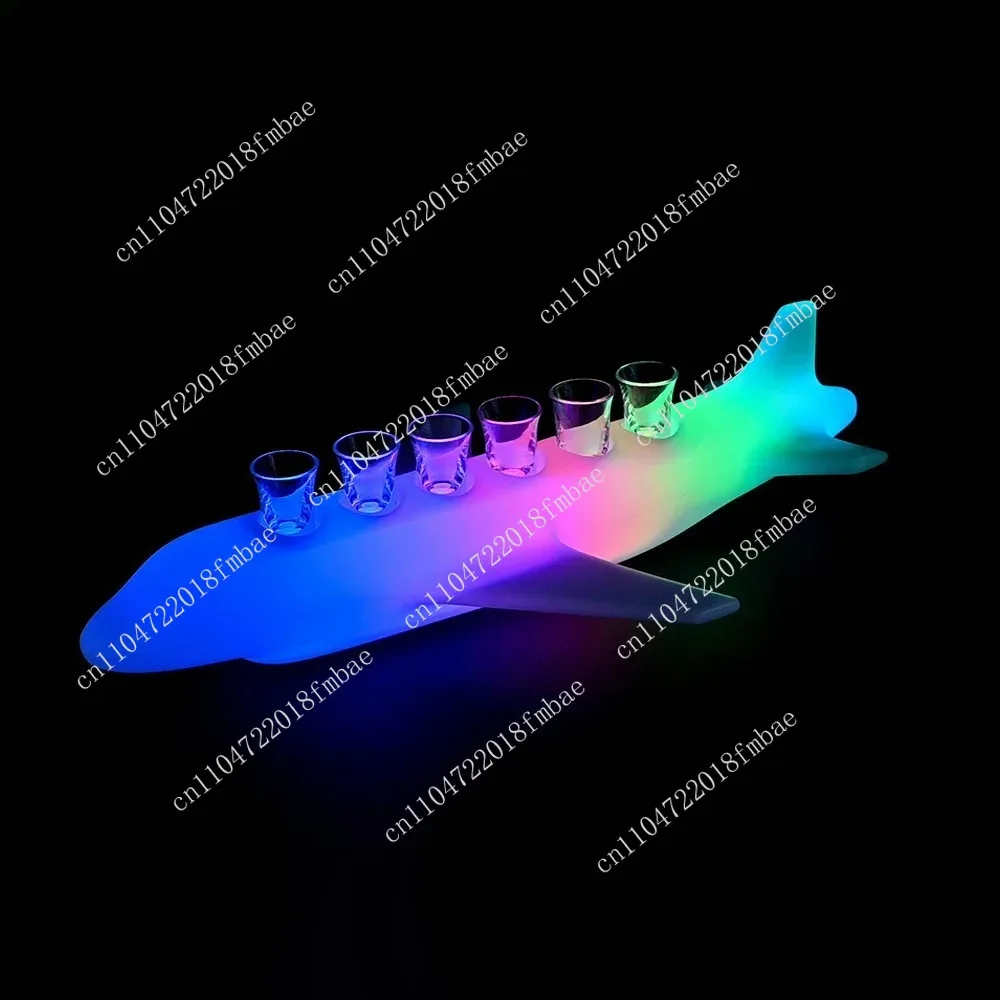 LED Wine Tequila Whisky Stand Display  LED Glorifier Cup Holder For NightClub Bar Customized Logo Led Shot Glass Airplane Tray