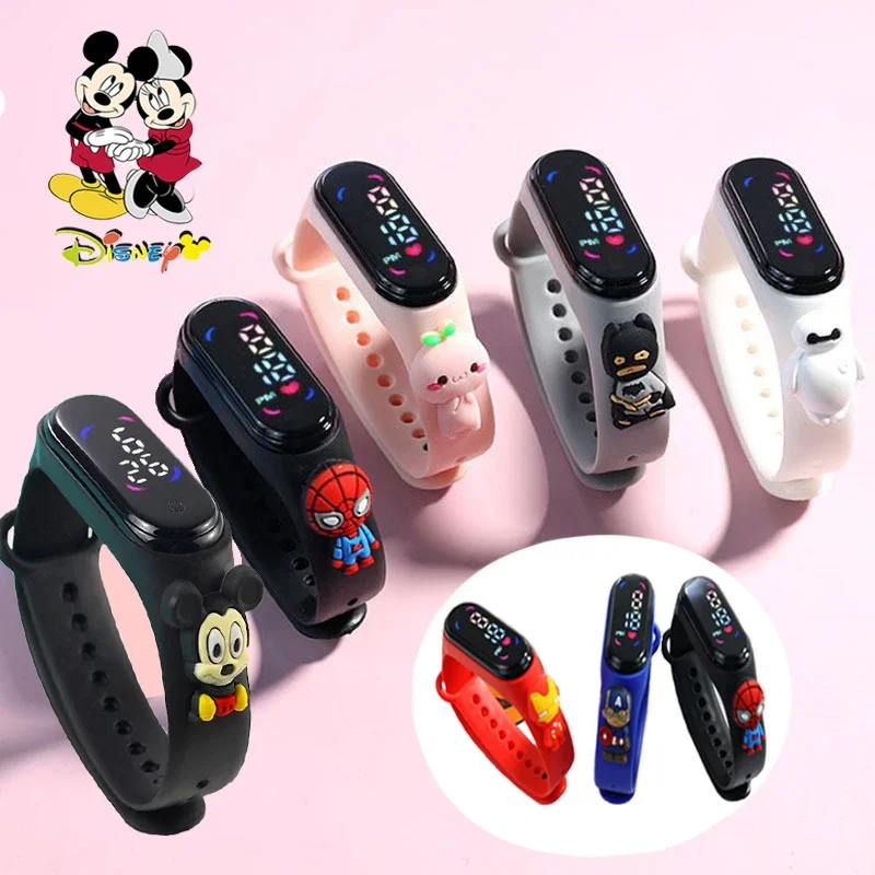 

Disney Mickey Children Watches For Girls Electronic Bracelet Sports Touch LED Spiderman Doll Kids Watch Women Waterproof Clock