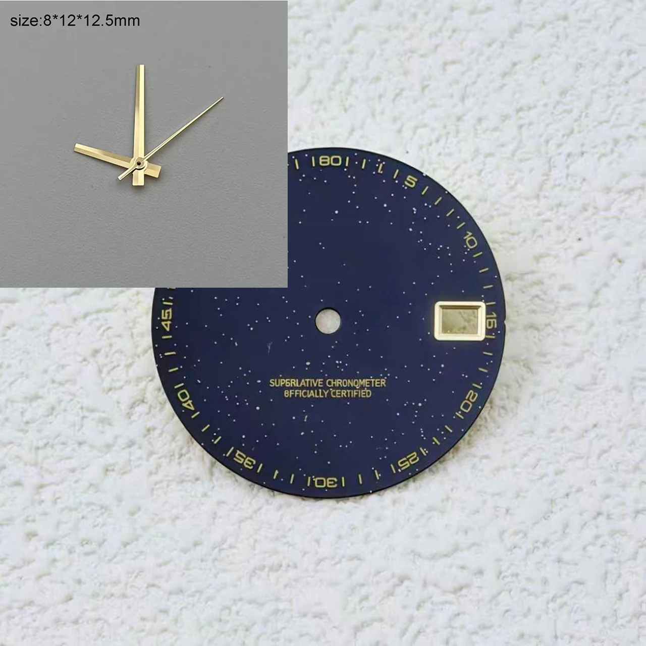 NH35 S Logo Dial 28.5mm Starry Sky Stone Dial For NH35 Movement Sparkling Blue-Gold Star S Dial NH35 Date_Just Modification Part