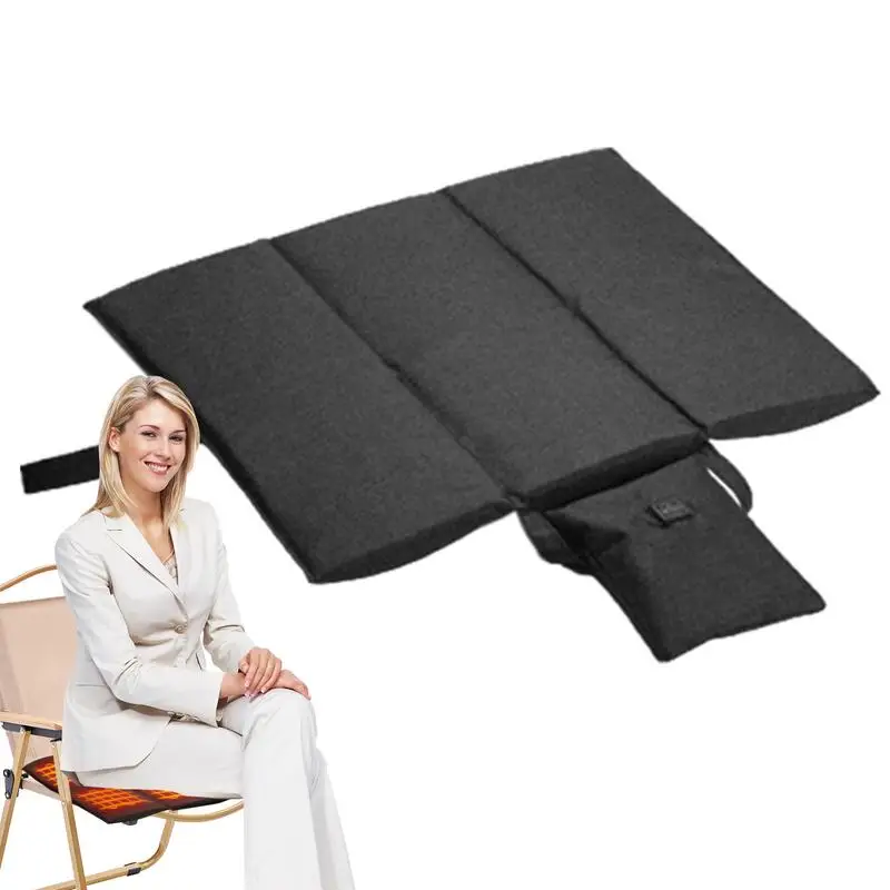 

6 Heated Areas Camping Chair USB Heated Cushion 3 Speed Heating Seat Cushion Winter Seat Warmer Cover For Outdoor Travel fishing