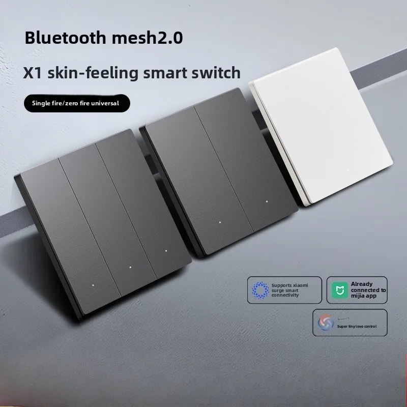 Connected to Mi Home App: Ultra-thin Smart Switch Panel with Bluetooth Mesh 2.0, Supporting Xiaoai Voice Control