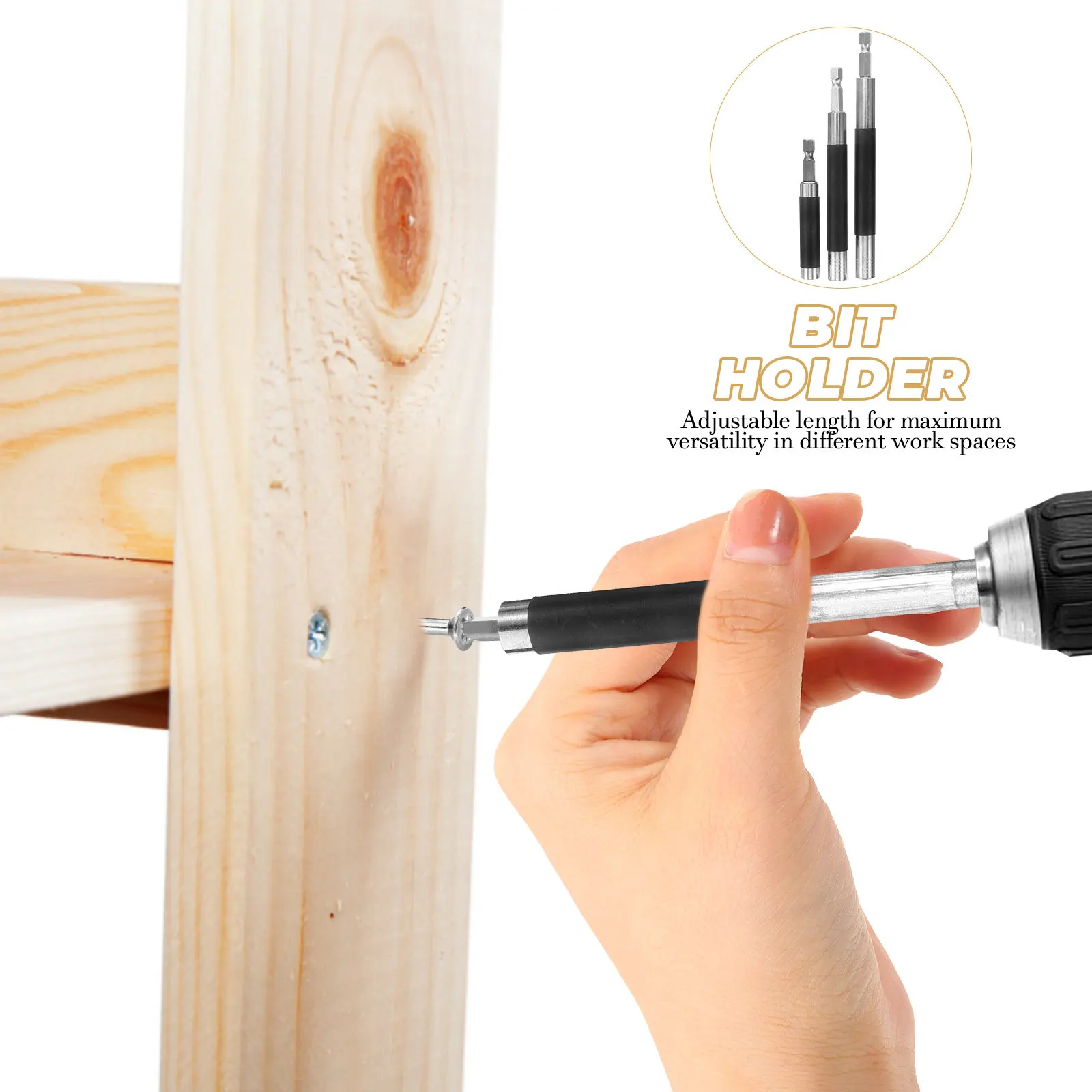 3pcs Screwdriver Screwdriver Extension With Magnet Extension Rod Magnetic Bit Holder Adjustable Drill Accessory Tool Hand Tools - view 2
