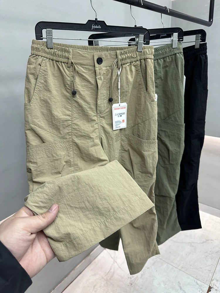 

Уличные мужские удобные повседневные брюки свободного покроя, ветрозащитная водонепроницаемая спецодежда, модная городская одежда, весна-осень, молния F...