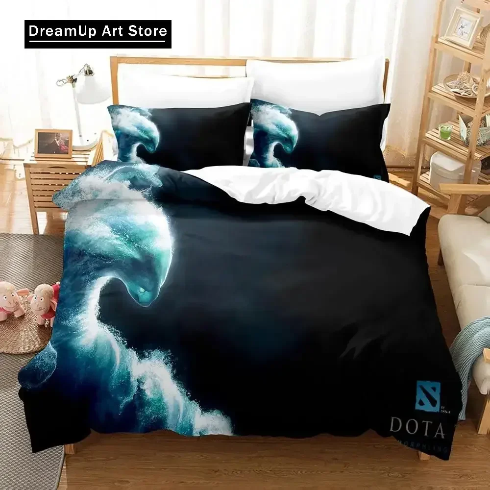 3D طباعة الأزياء دوتا 2 GameBedding مجموعة بنين بنات التوأم الملكة كامل الحجم غطاء لحاف المخدة سرير غرفة نوم الكبار