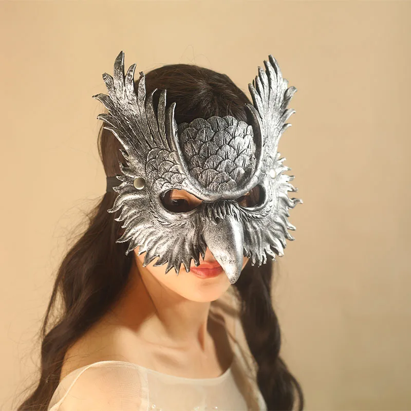 Máscara de mascarada búho águila pájaro Animal media cara máscara para mujeres hombres Halloween Cosplay disfraz bola diversión fiesta accesorios vestir Purim