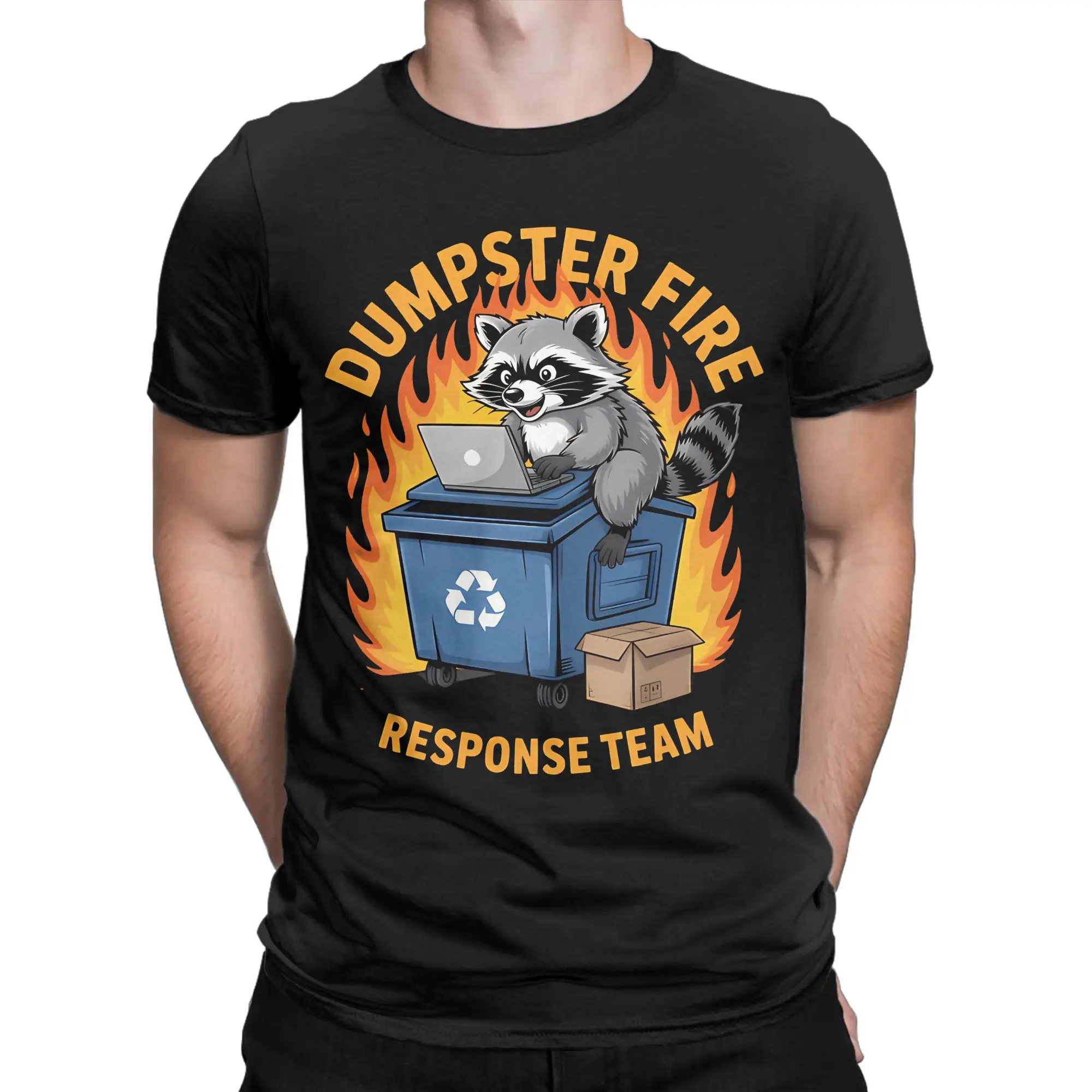 Dumpster Fire Response Team Leader Work T Shirt Y2K T Shirts 100 Cotton Harajuku Tee Shirt For Couple Short-Sleeve Casual Tops