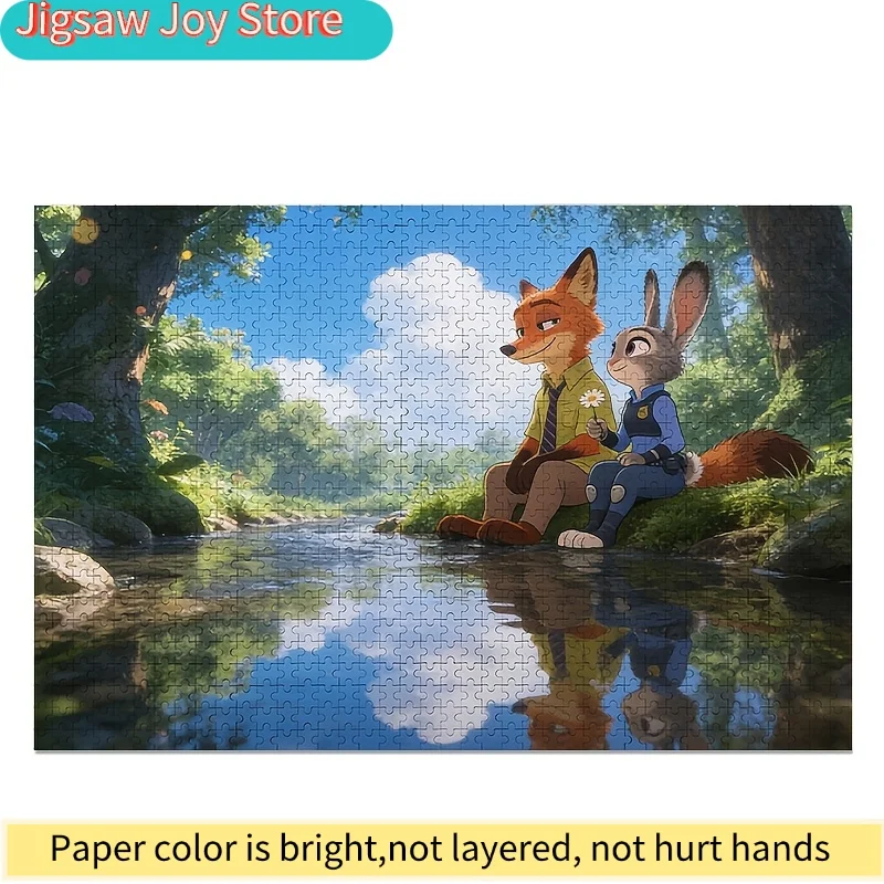 1000pcs Disney Zootopia Judy & Nick Wilde Poster Puzzle - & Brain, Movie, / Game for Birthday Gift, Room Decor