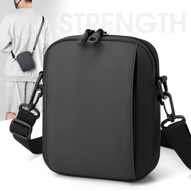 Casual Men Shoulder Chest Bag Nylon Waterproof Outdoor Sport Running Cycling Belt Bag Large Capacity Travel Phone Pouch Bag