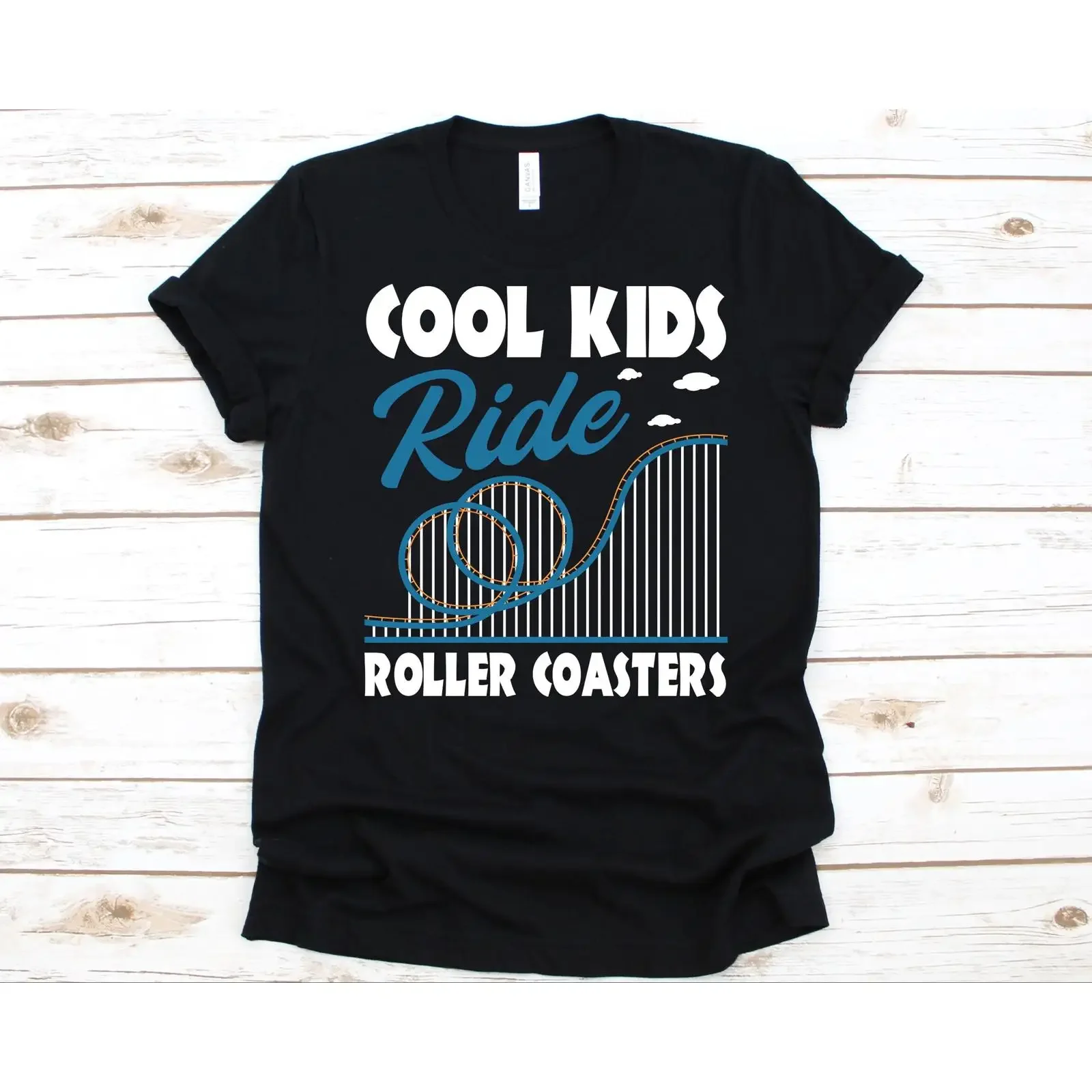 Cool Kids Ride Roller Coasters T Shirt Amusement Park Lover Carnival Design Thrill Seeker vintage Washed Top For Everyday Wear