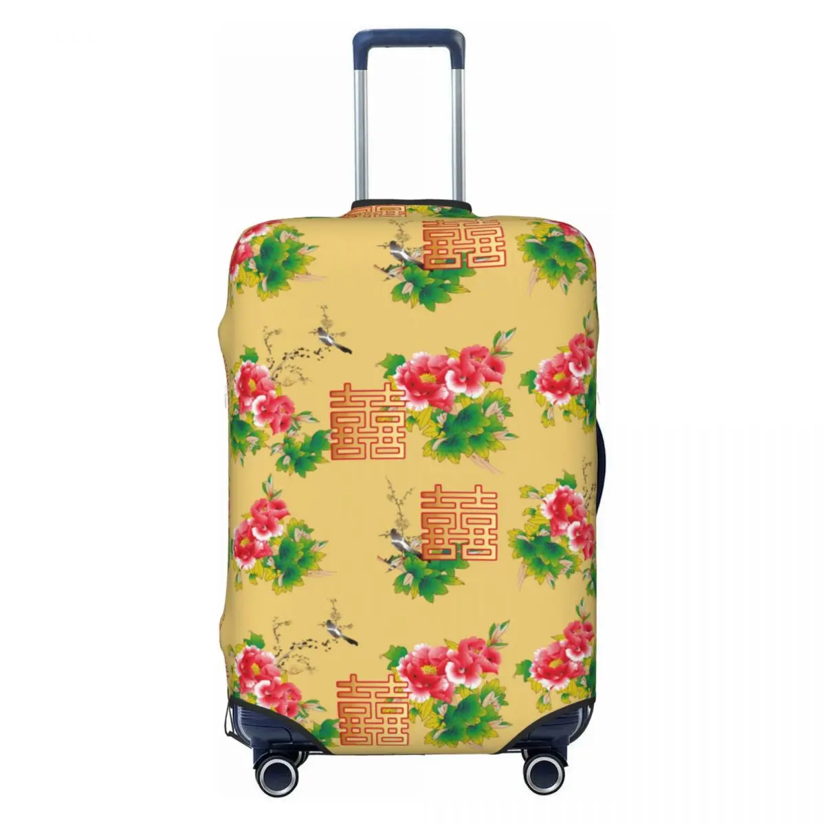 Dongbei Big Flower Suitcase Cover Flight Bohemia Useful Luggage Case Travel Protector