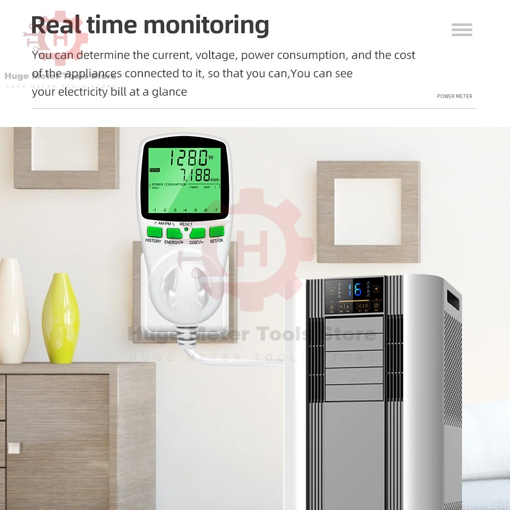 

AU Plug Digital Wattmeter Power Meter Kwh Energy Meter Measuring Outlet Power Analyzer AC 220V