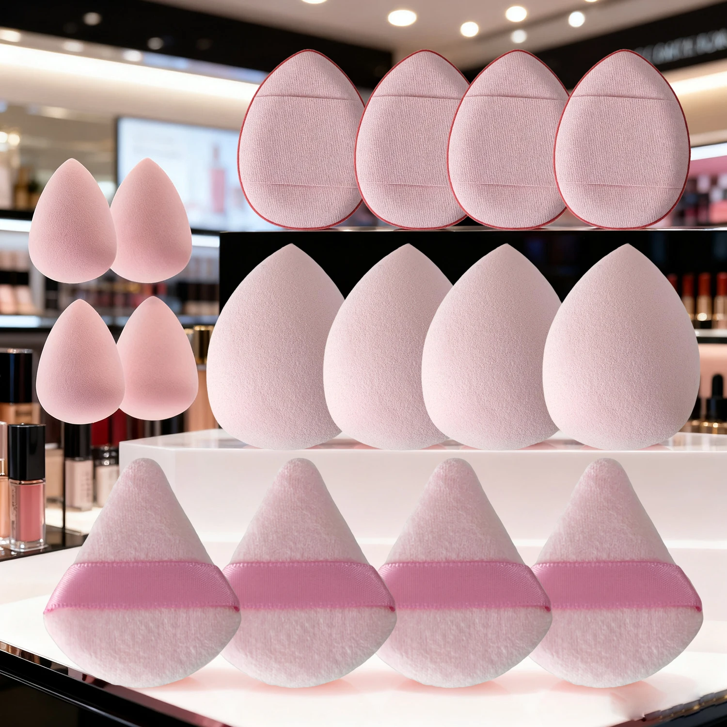 Juego de herramientas de maquillaje de 12 Uds., tamaño gigante, maquillaje suave, polvo de maquillaje de huevo, adecuado para Base de maquillaje, esquina, ajuste de maquillaje, maquillaje principiante