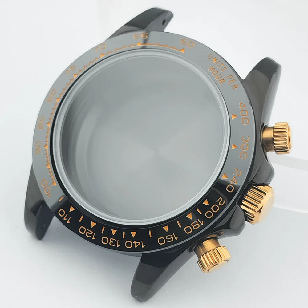 39-mm-Uhrenarmband aus Metall für Herren, passend für das VK63-Uhrwerk, mit Saphirglas, in den Farben Silber, Roségold und Schwarz, Uhrenzubehörteile. – Detail 37