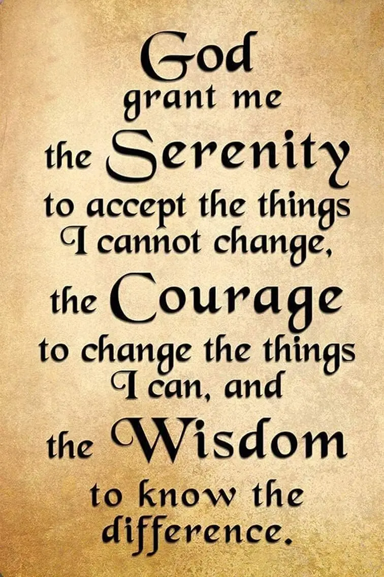God Serenity Prayer Positive Inspiring Quote Vintage Retro Tin Metal Decor Sign Home Wall Decor 8x12 sign