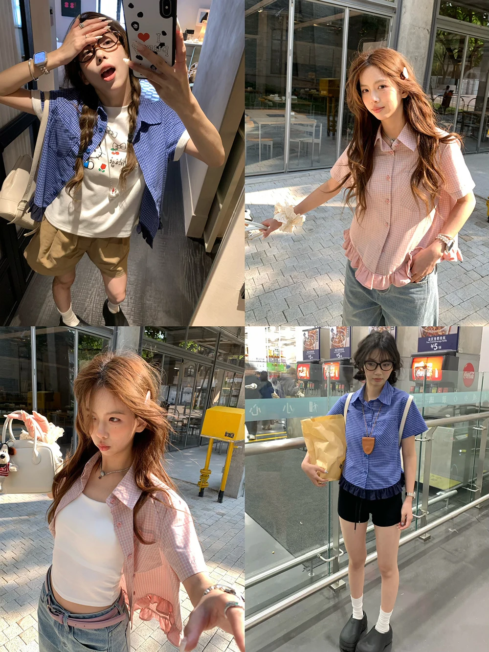 

Женское летнее пальто-рубашка в клетку с рюшами, новинка, повседневное, свободного кроя, из смесового хлопка