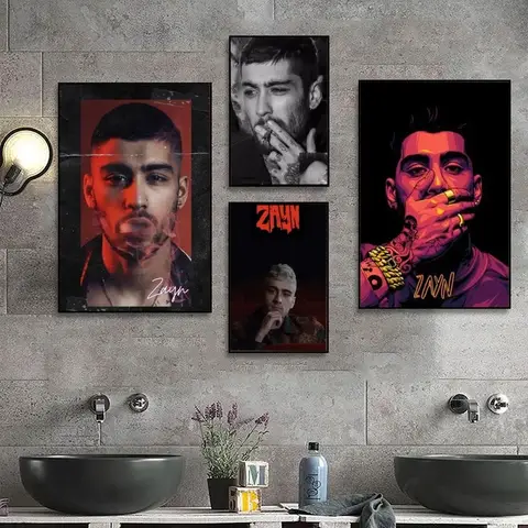가수 Zayn Malik 포스터 캔버스 페인팅 클럽 바 빈티지 포스터 벽 아트 페인팅 침실 연구