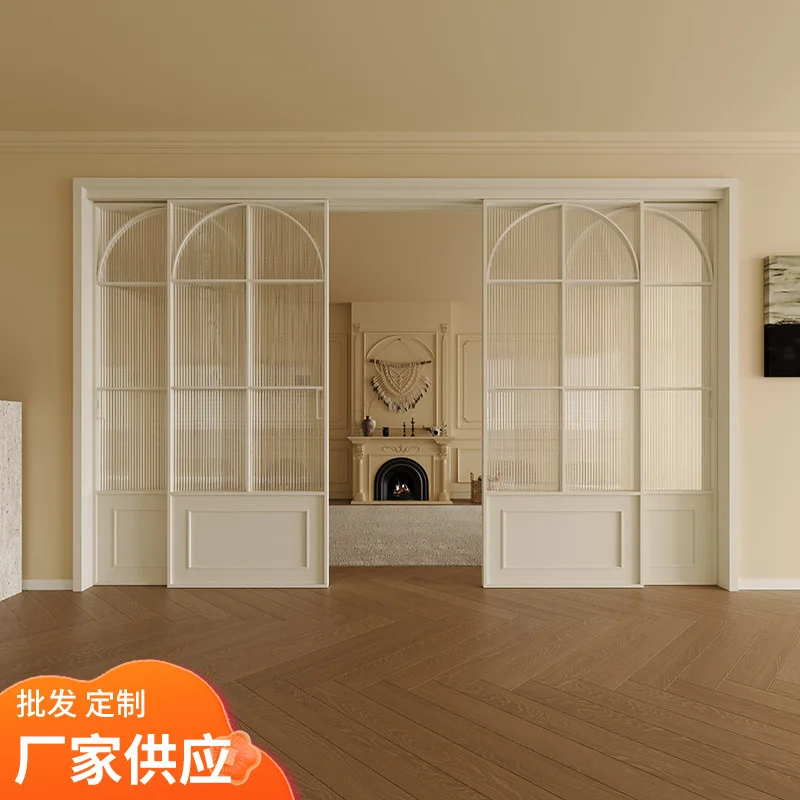 Sliding door, titanium-magnesium alloy linkage, kitchen, balcony, living room partition, swing door, hanging rail, two-track gla