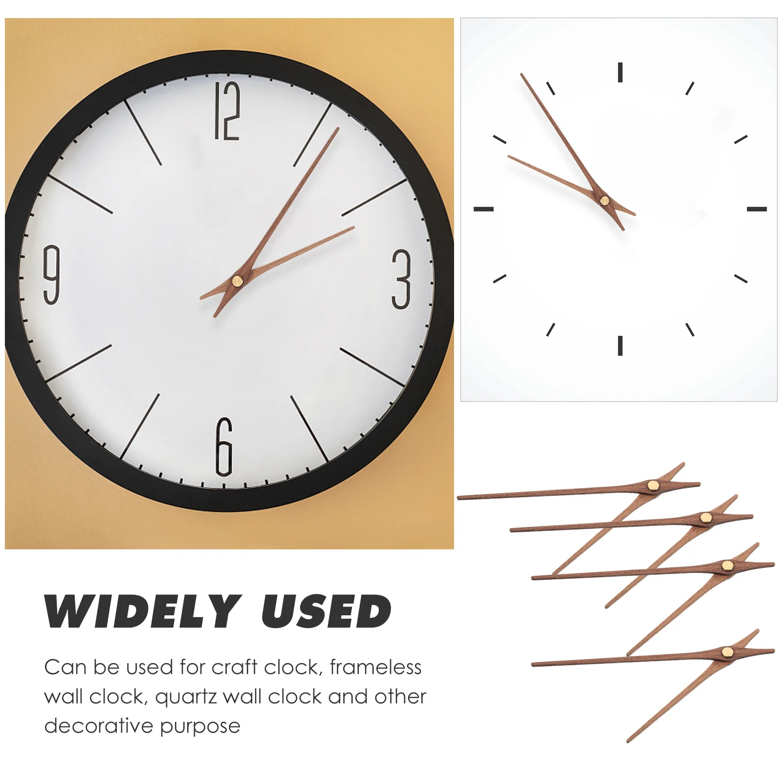 5 Sets Wooden Clock Hands Kit Wall Clocks Movement Brass Mechanism Home Parts Replacement Work