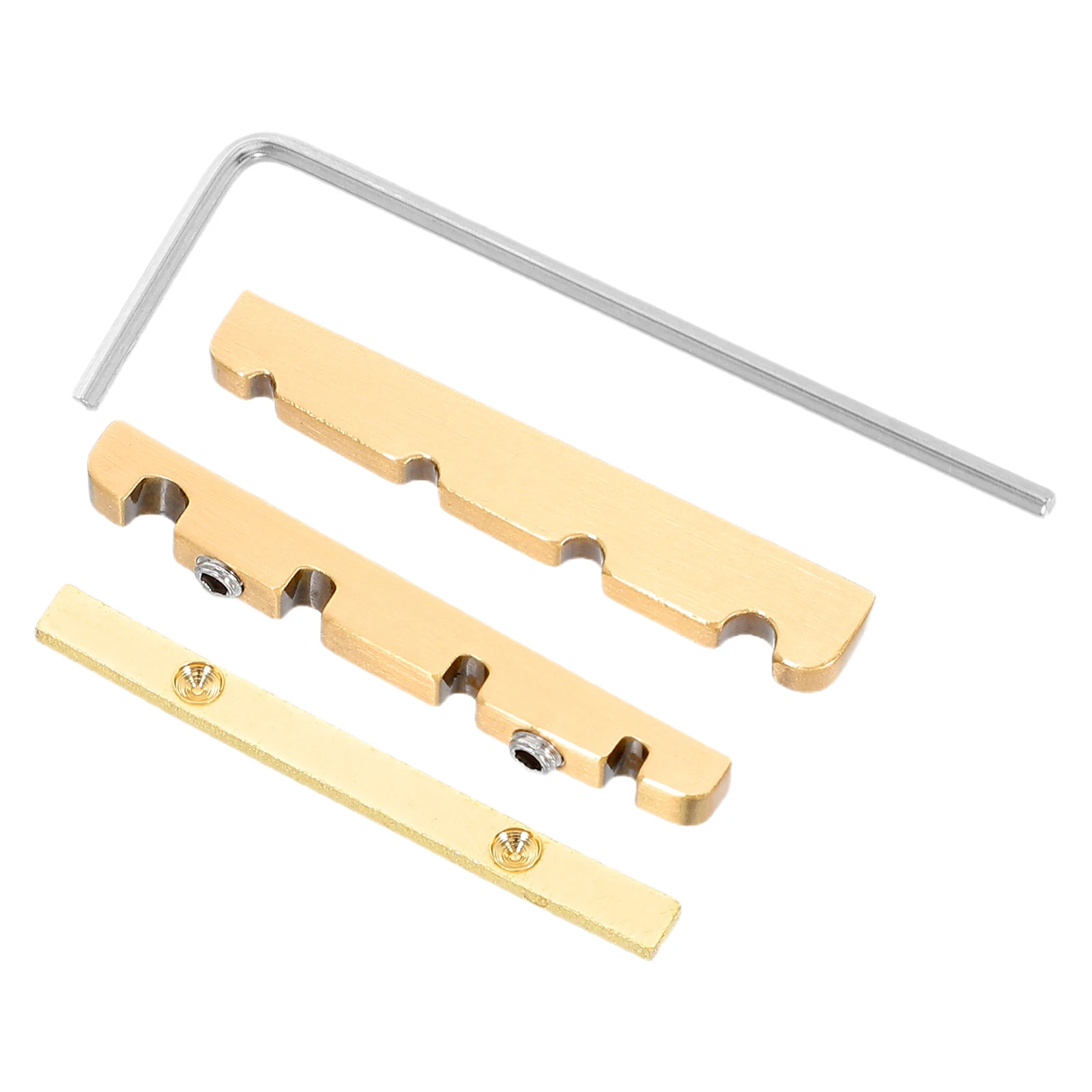 1 set Adjustable 38mm Brass Electric Hardware Metal Nut for 4-String Curved Design Precision Slotting Sound Purity Professional