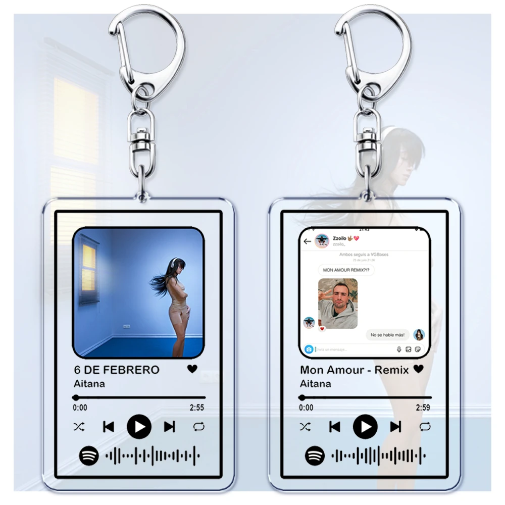 Hot Singers Songs Keychains for Women Accessories Bag Barcelona Mon Amour Presiento Music Keying Jewelry Fans Friends Gifts